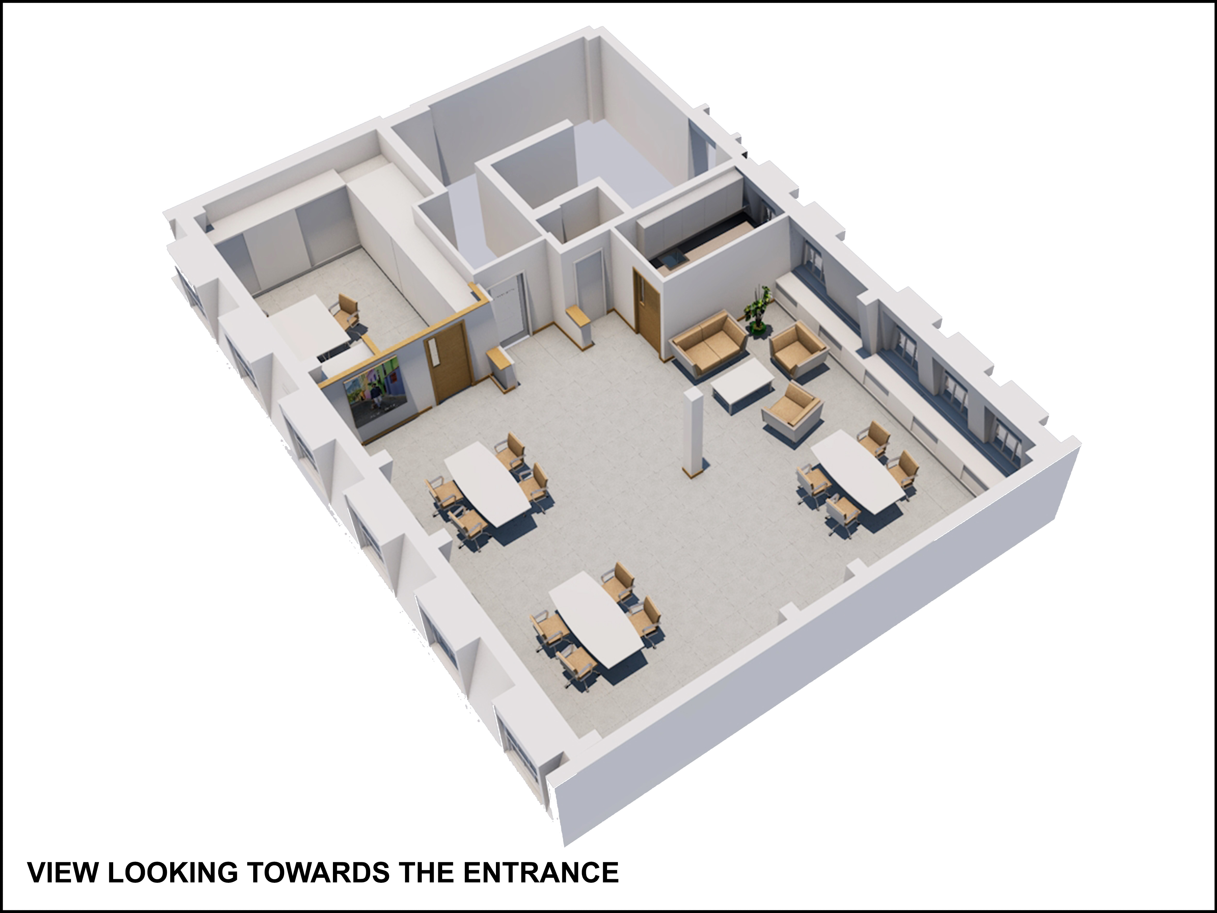 Office interior – view towards the entrance