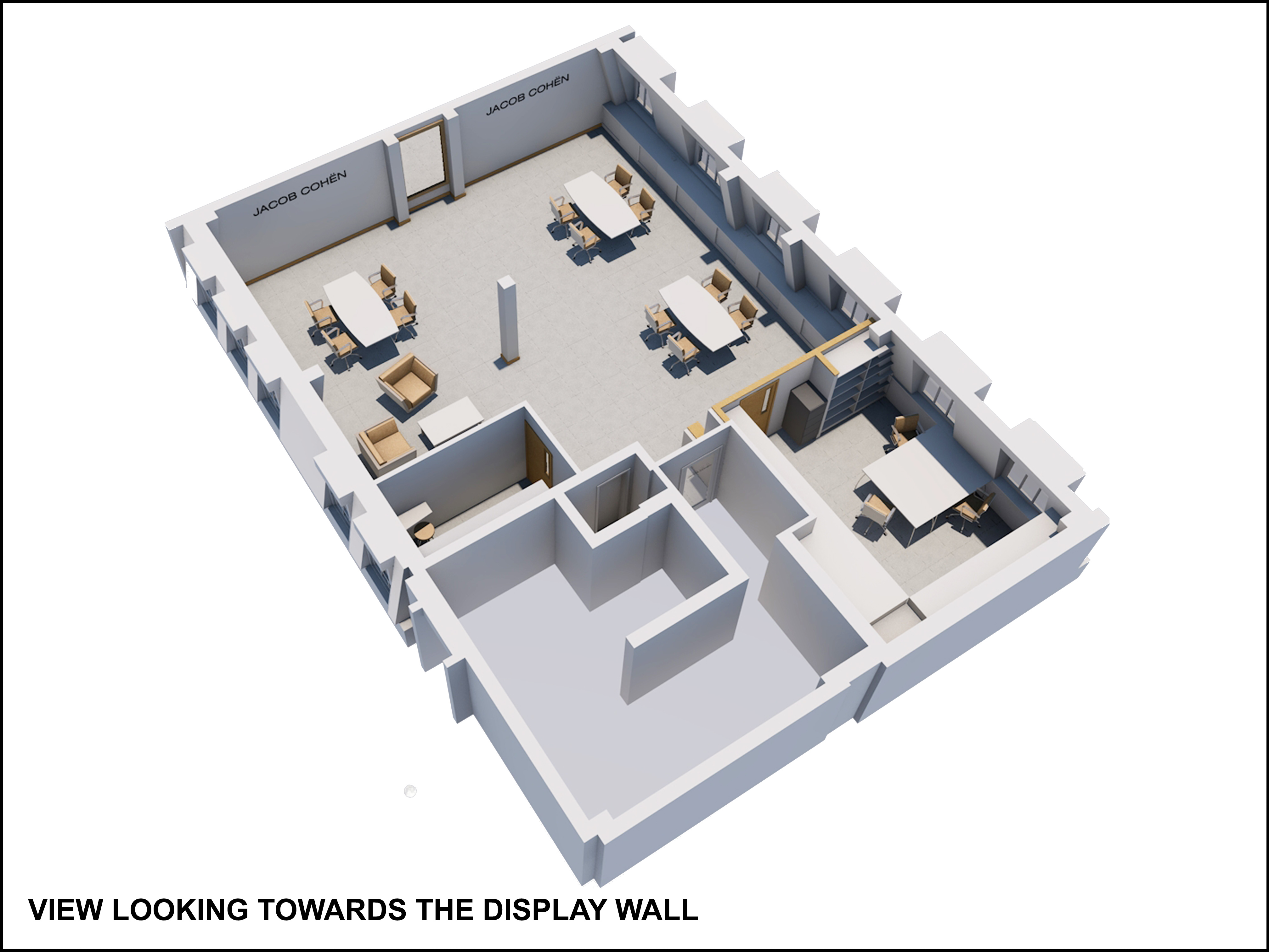 Office interior – view towards the display wall